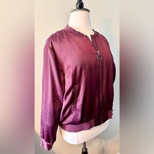 Lane Bryant Satin Bomber Jacket
